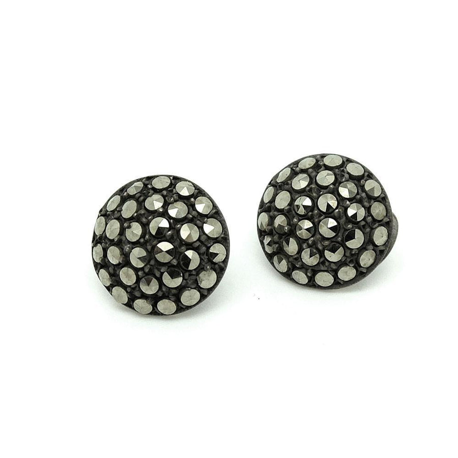 Vintage 1930s Silver Marcasite Clip on Earrings