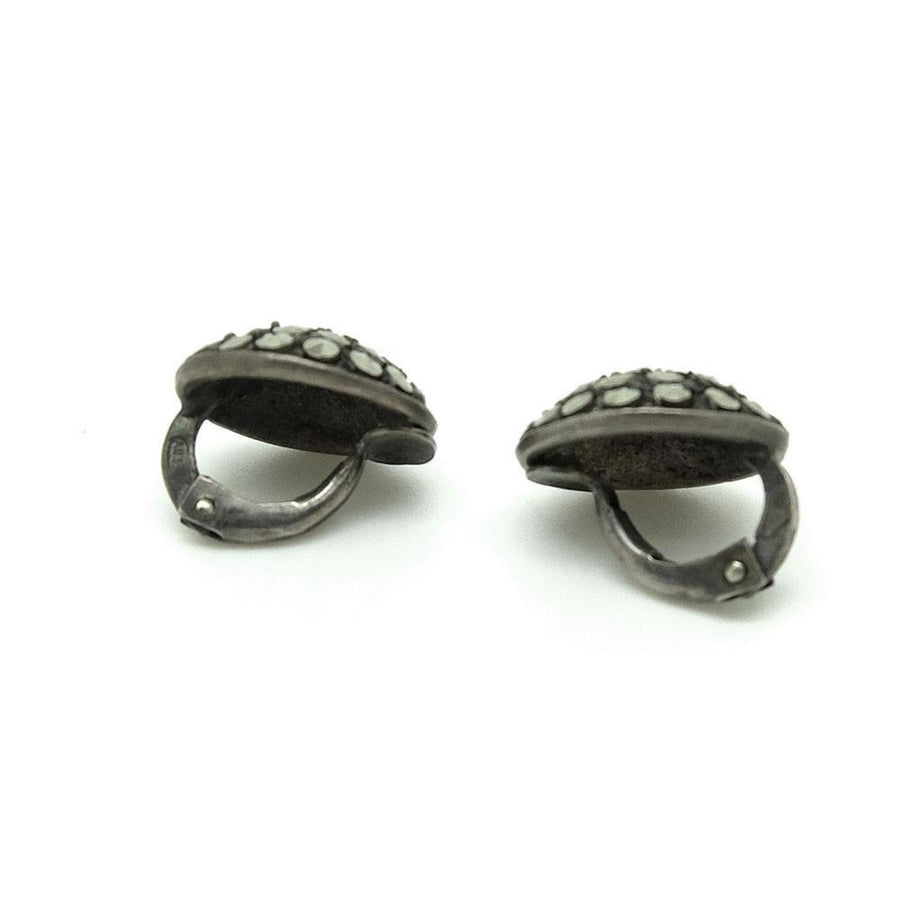 Vintage 1930s Silver Marcasite Clip on Earrings
