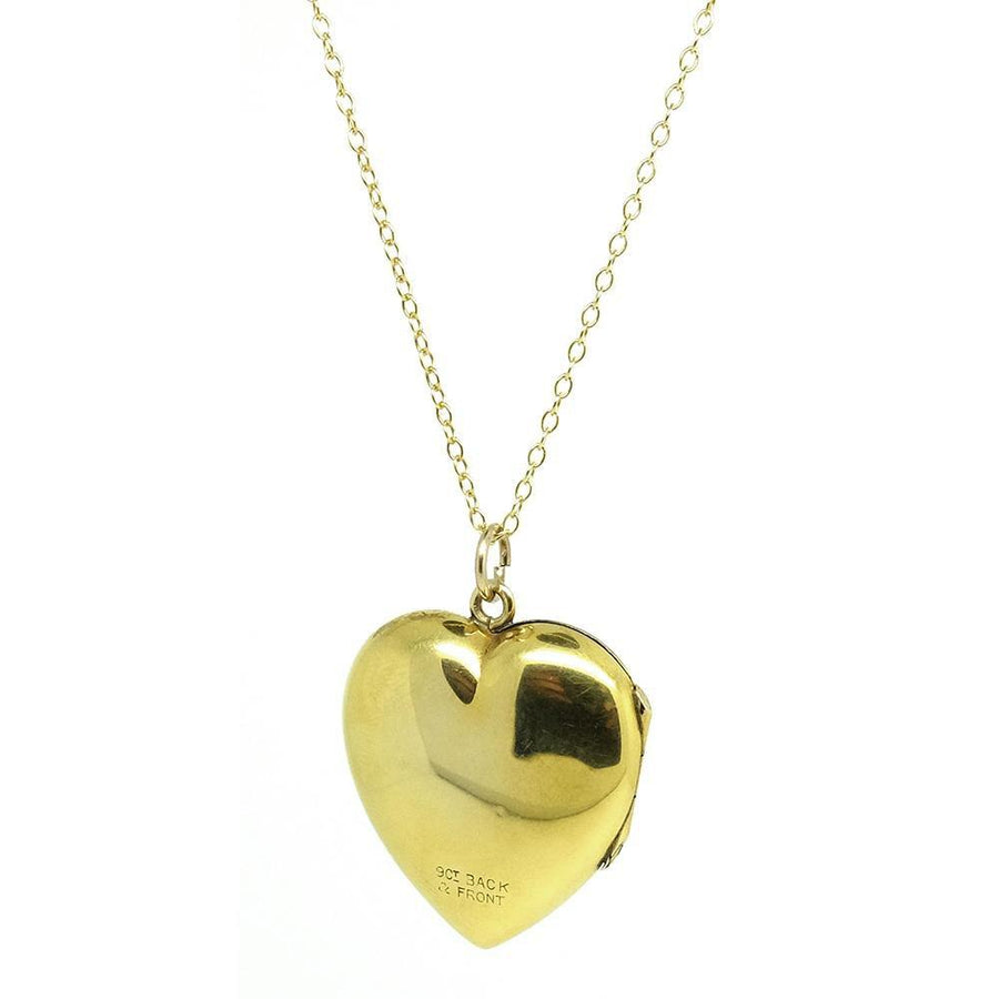 1930s Necklace Vintage 1930s 9ct Gold Heart Locket Necklace