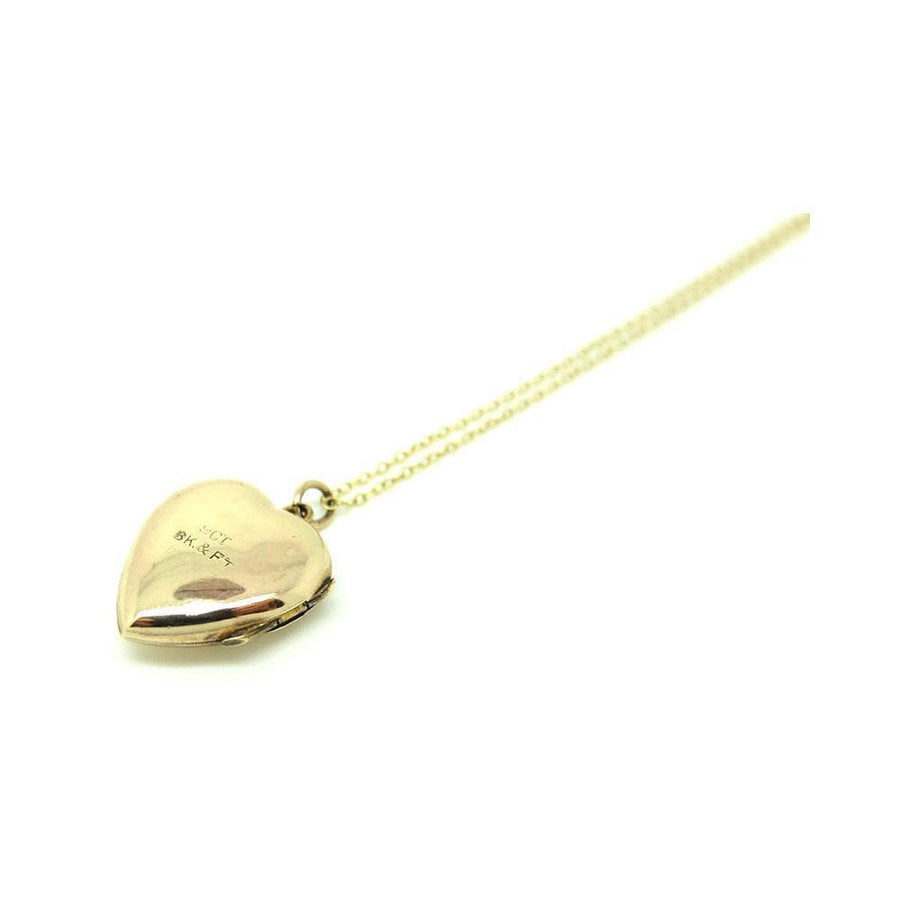 Vintage 1930s 9ct Heart Shaped Locket Necklace