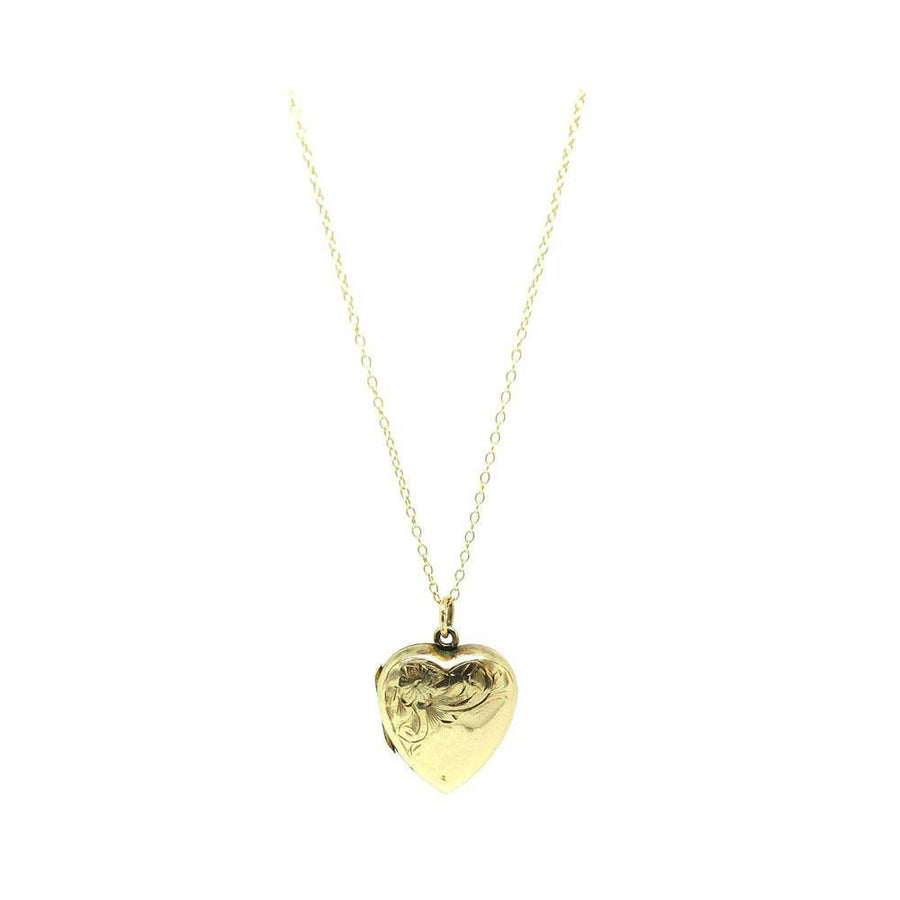 Vintage 1930s 9ct Heart Shaped Locket Necklace