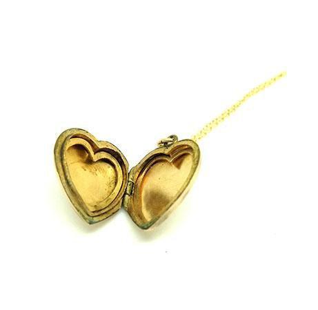 Vintage 1930s 9ct Rose Gold Heart Locket Necklace