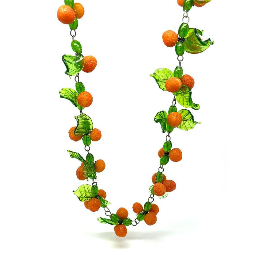 Collar de fruta de cristal de Murano Clementine vintage de los años 30