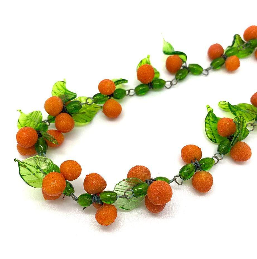 Collar de fruta de cristal de Murano Clementine vintage de los años 30