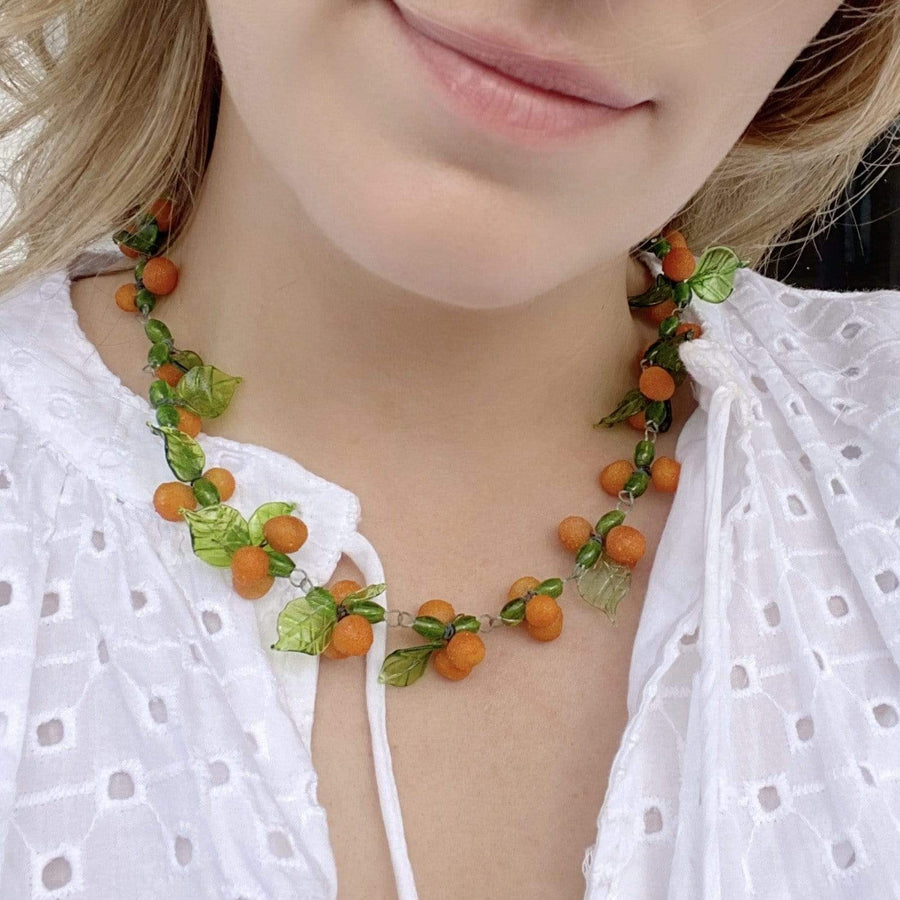 Vintage 1930s Clementine Murano Glass Fruit Necklace