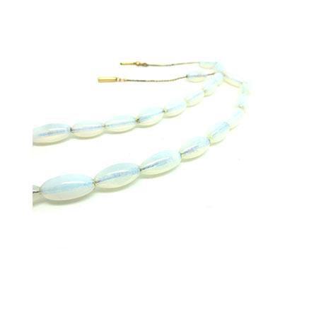 Vintage 1930s French Opaline Glass Beaded Necklace