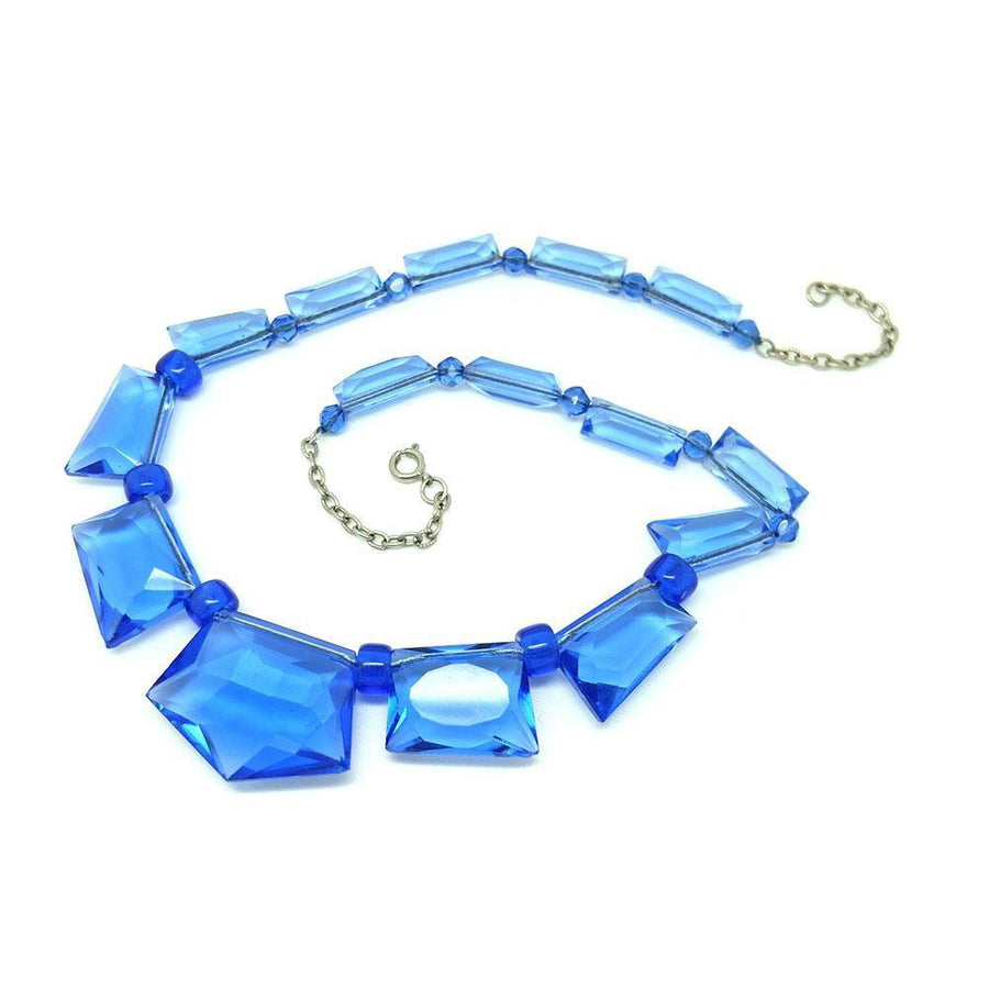 Vintage 1930s Geometric Large Glass Beaded Necklace