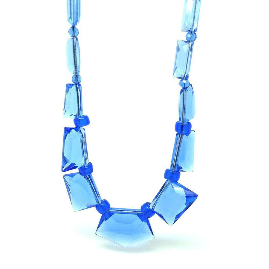 Vintage 1930s Geometric Large Glass Beaded Necklace