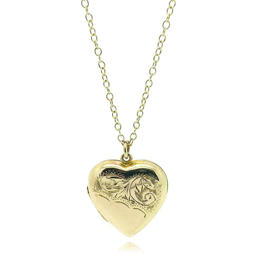 1930s Necklace Vintage 1930s Gold Heart Locket Necklace