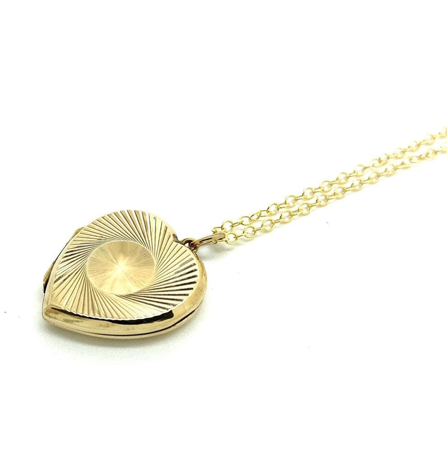 1930s Necklace Vintage 1930s Gold Heart Locket Necklace
