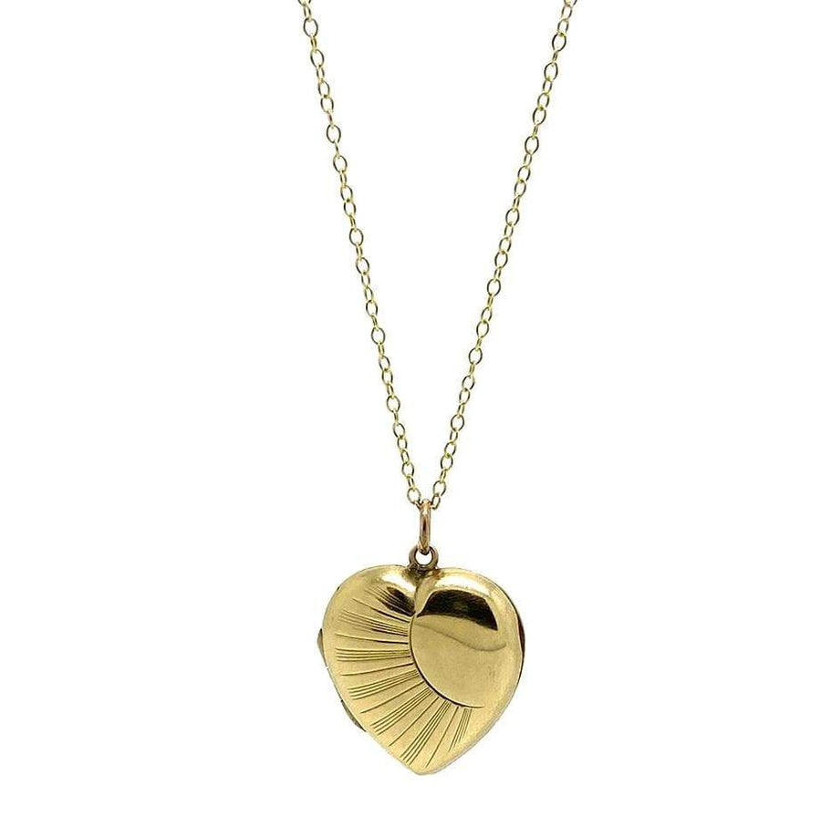 Vintage 1930s Heart 9ct Gold Locket Necklace