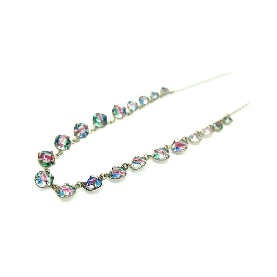 Vintage 1930s Iris Glass Necklace