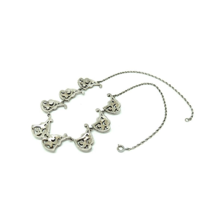 Vintage 1930s Marcasite Sterling Silver Necklace