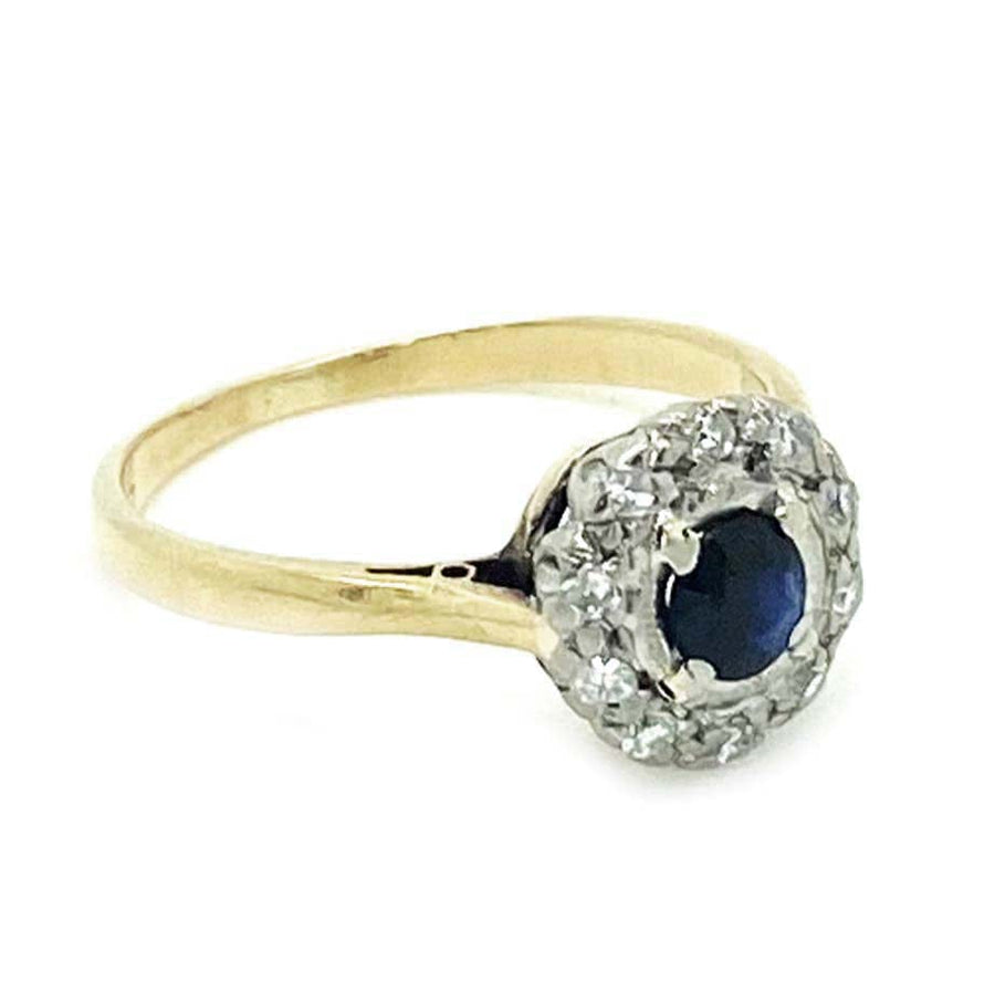 1930s Ring Vintage 1930s 18ct Gold Diamond Sapphire Ring Mayveda Jewellery