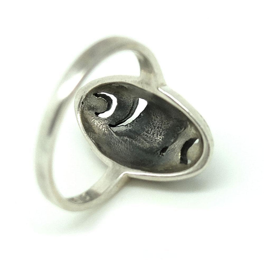 Vintage 1930s Art Deco Swirl Marcasite Silver Ring