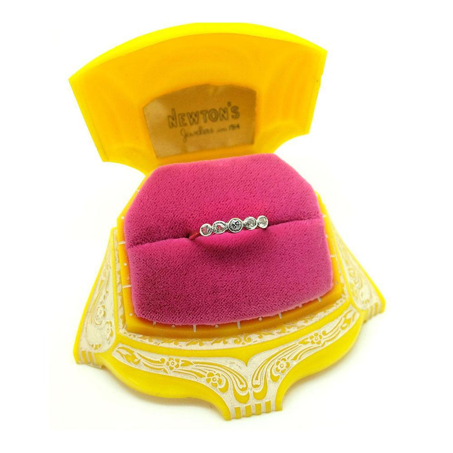 Vintage 1930s Diamond 18ct Gold & Platinum Gemstone Engagement Ring | N / 6.5