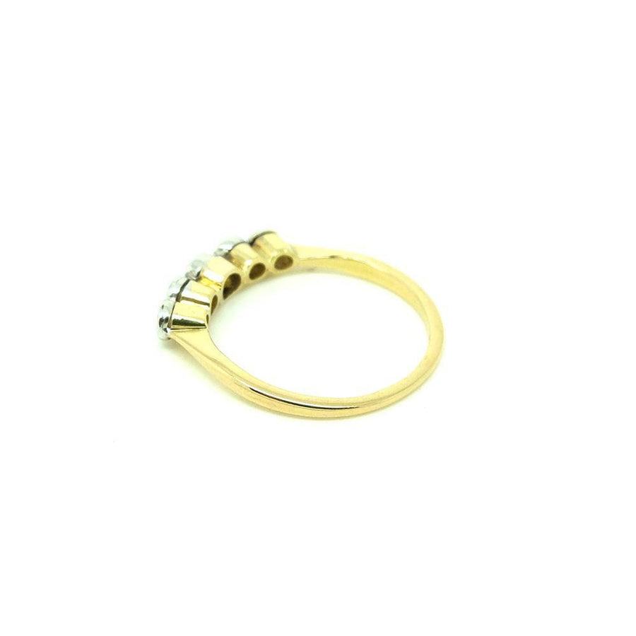 Vintage 1930s Diamond 18ct Gold & Platinum Gemstone Engagement Ring | N / 6.5