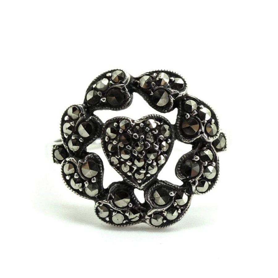 1930s Ring Vintage 1930s Marcasite Heart Silver Ring
