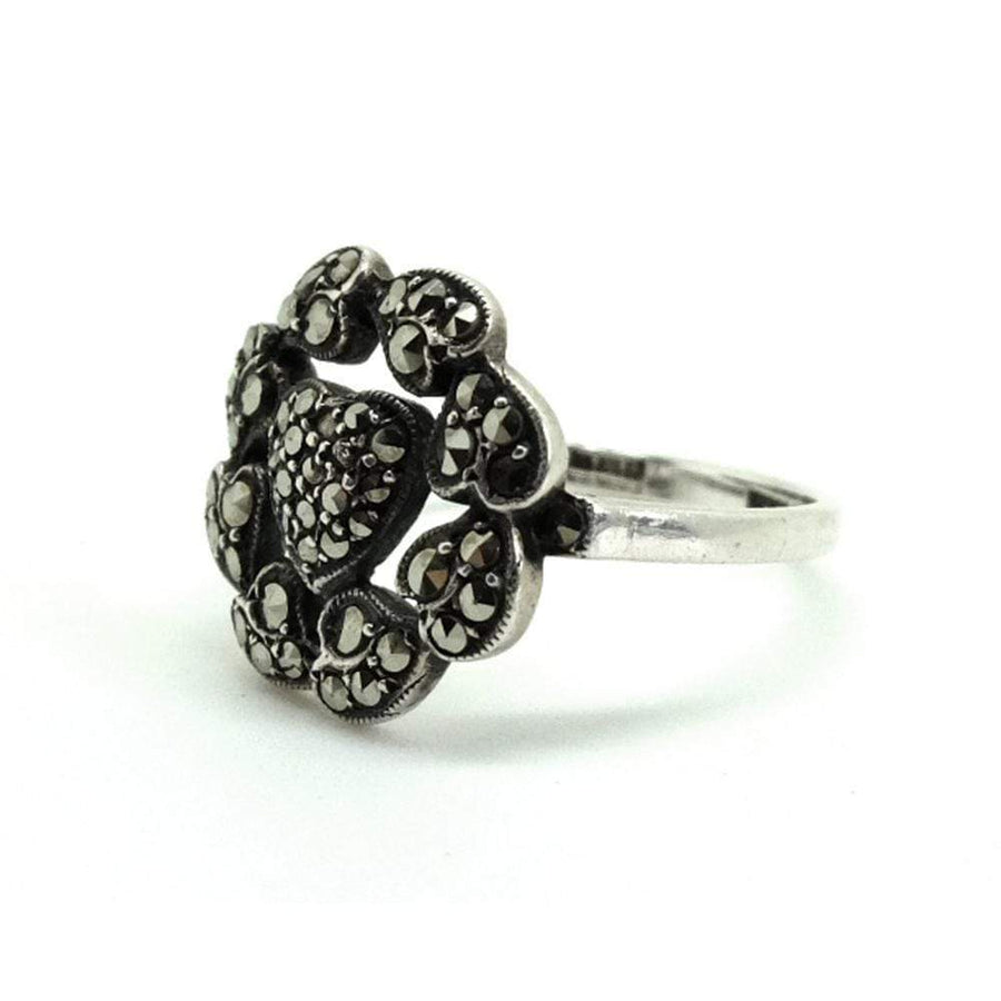 1930s Ring Vintage 1930s Marcasite Heart Silver Ring