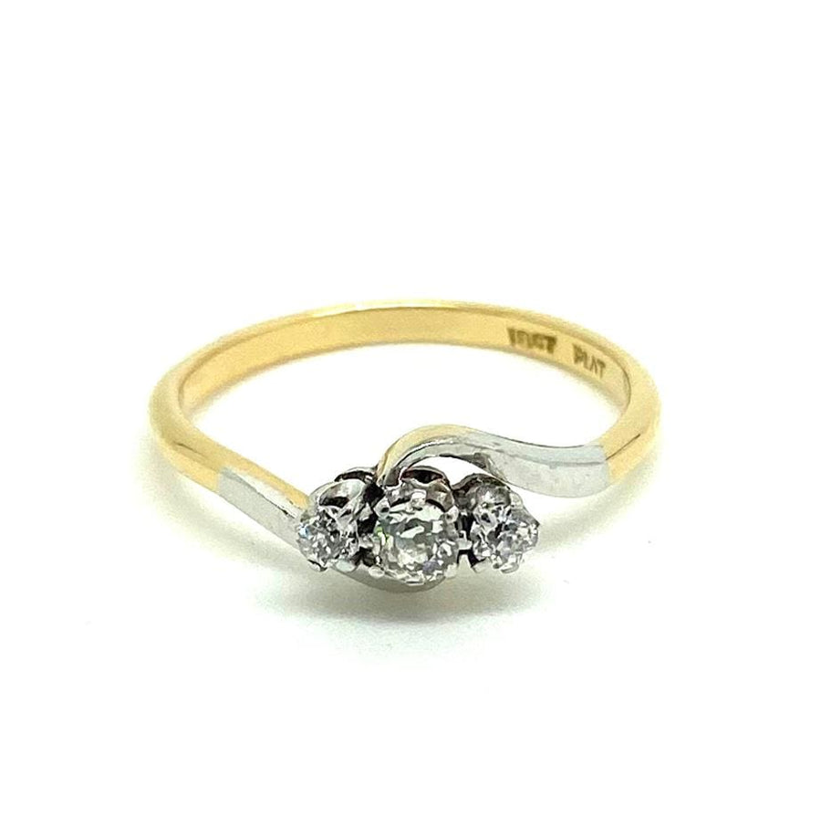 Reserved - Vintage 1930s Platinum and Diamond 18ct Gold Ring