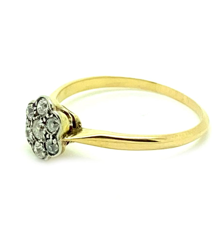 1930s Rings Vintage 1930s 18ct Gold Diamond Daisy Ring Mayveda Jewellery