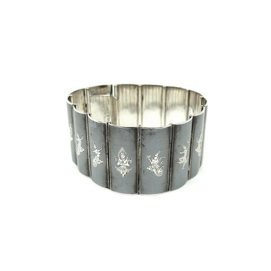Vintage 1940s / 1950s Siam Silver Nielloware Bracelet