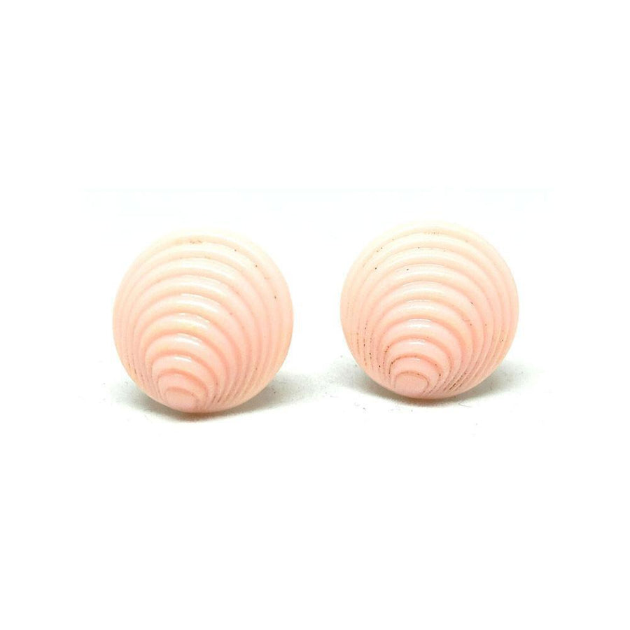 Vintage 1940's Pink Shell Clip Earrings