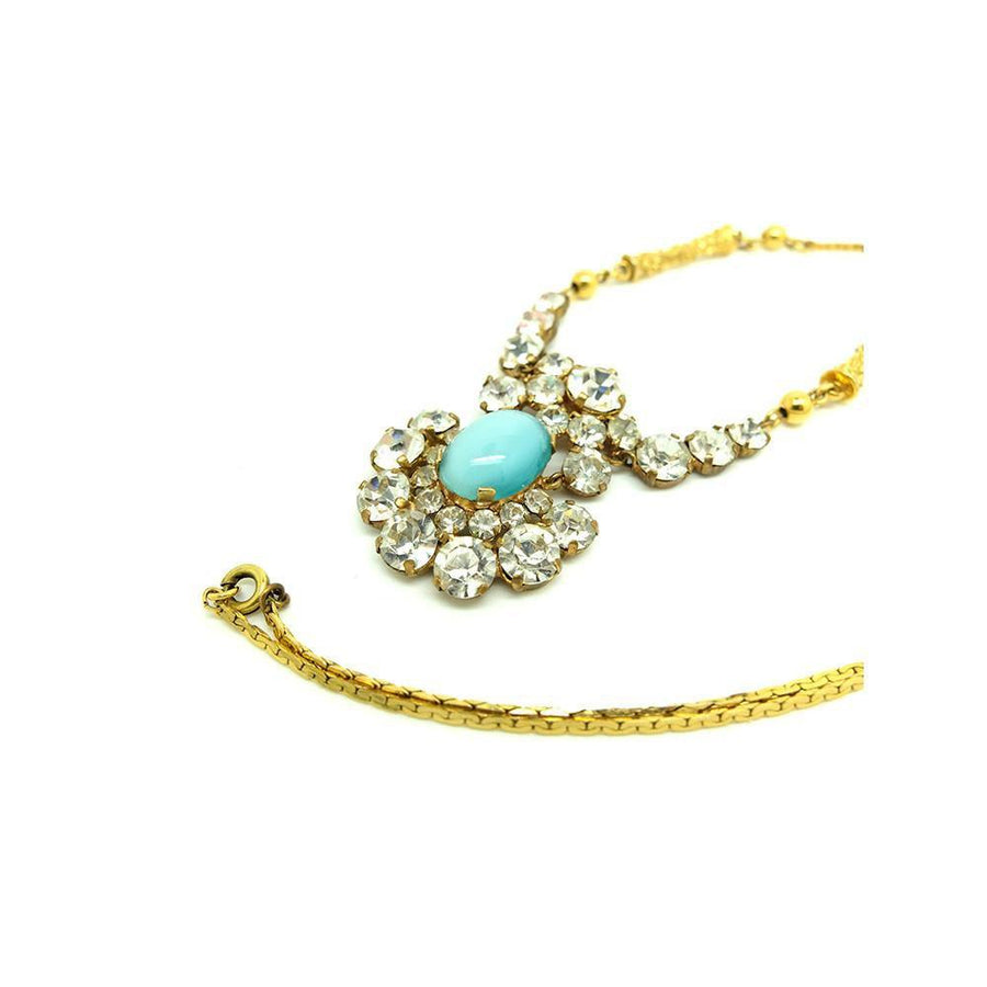 Vintage 1940's Blue Diamante Necklace