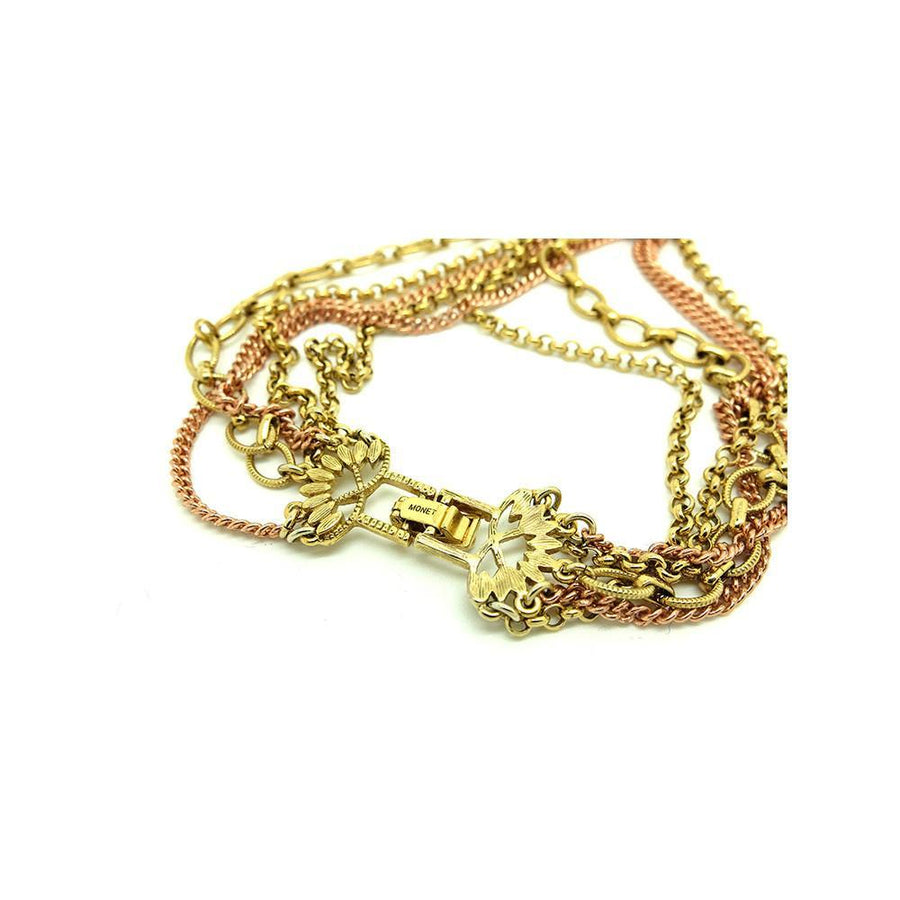 Vintage 1940's Designer Monet Gold Plated Chain Necklace