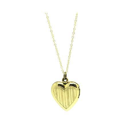 Vintage 1940s Gold Filled Vargas Heart Locket Necklace