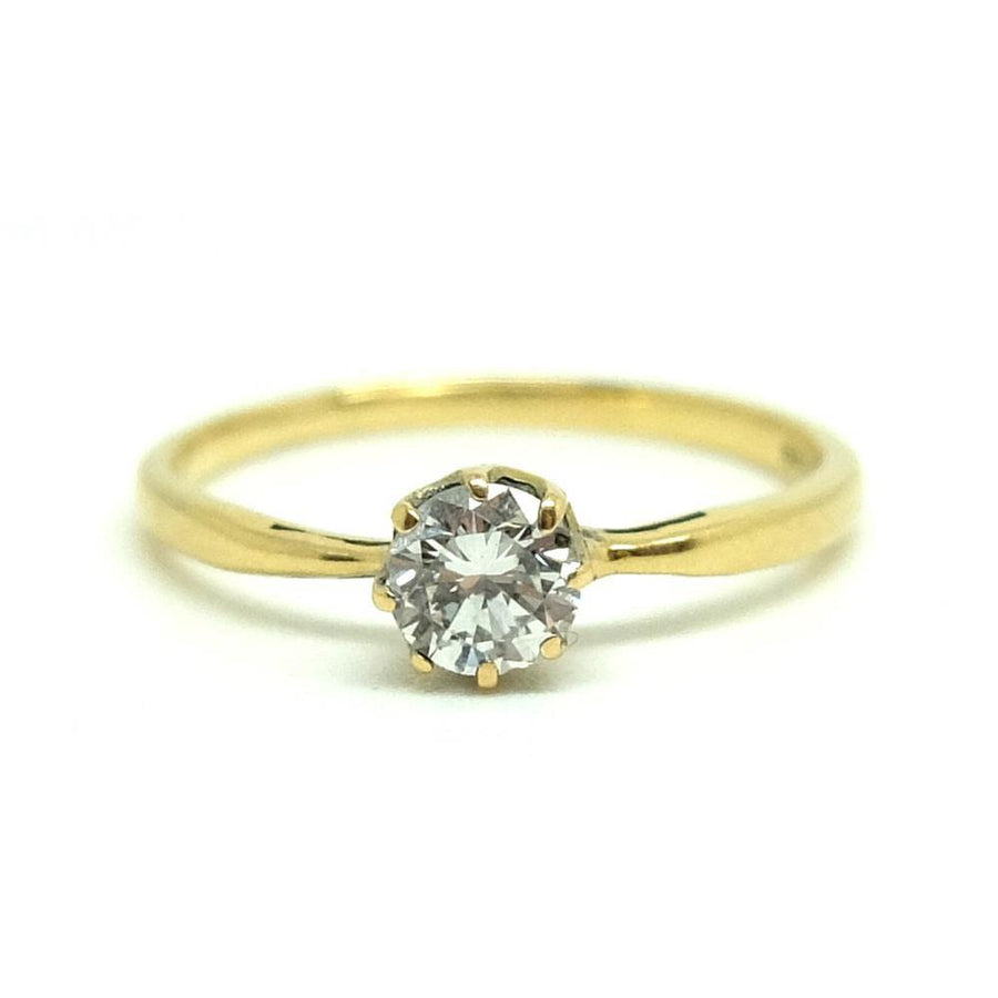 Vintage 1940s Solitaire 0.3ct Diamond 18ct Gold Ring