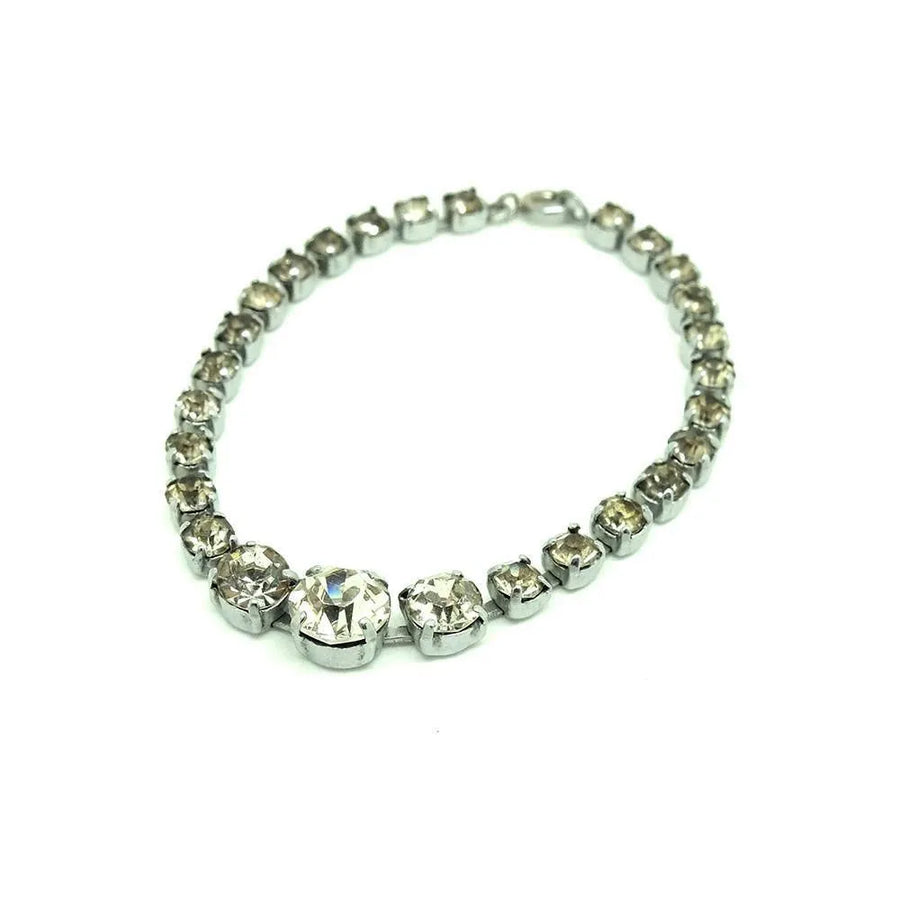 Vintage 1950's Graduated Diamante Bracelet - Mayveda Jewelry