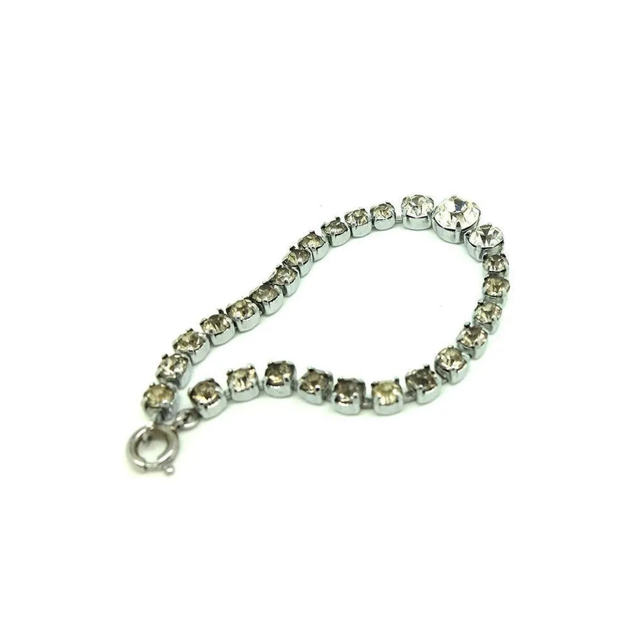 Vintage 1950's Graduated Diamante Bracelet - Mayveda Jewelry