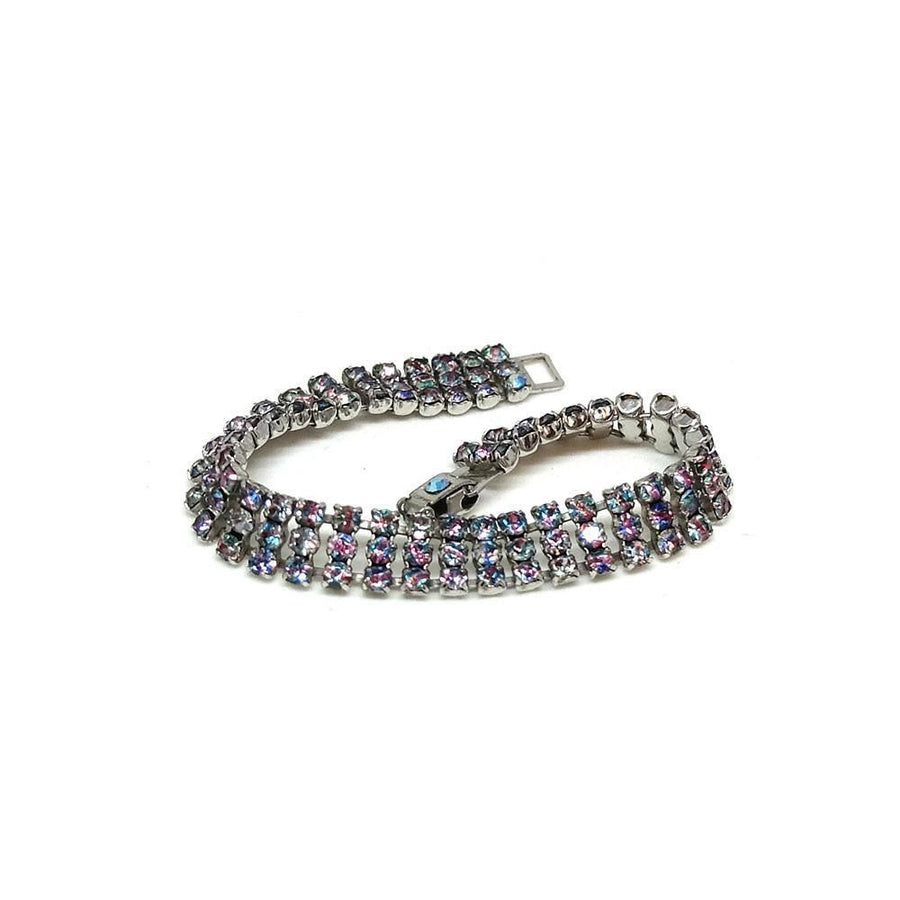 Vintage 1950's Iris Glass Diamanté Bracelet