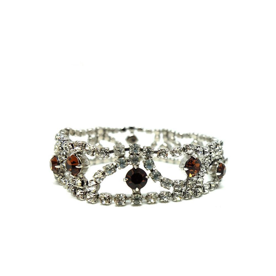 Vintage 1950s Amber Diamante Bracelet
