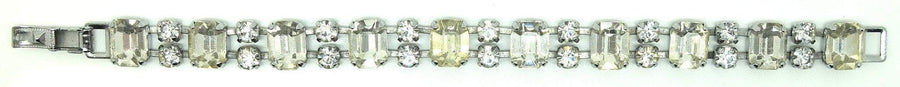 Vintage 1950s Square Cut Diamante Bracelet
