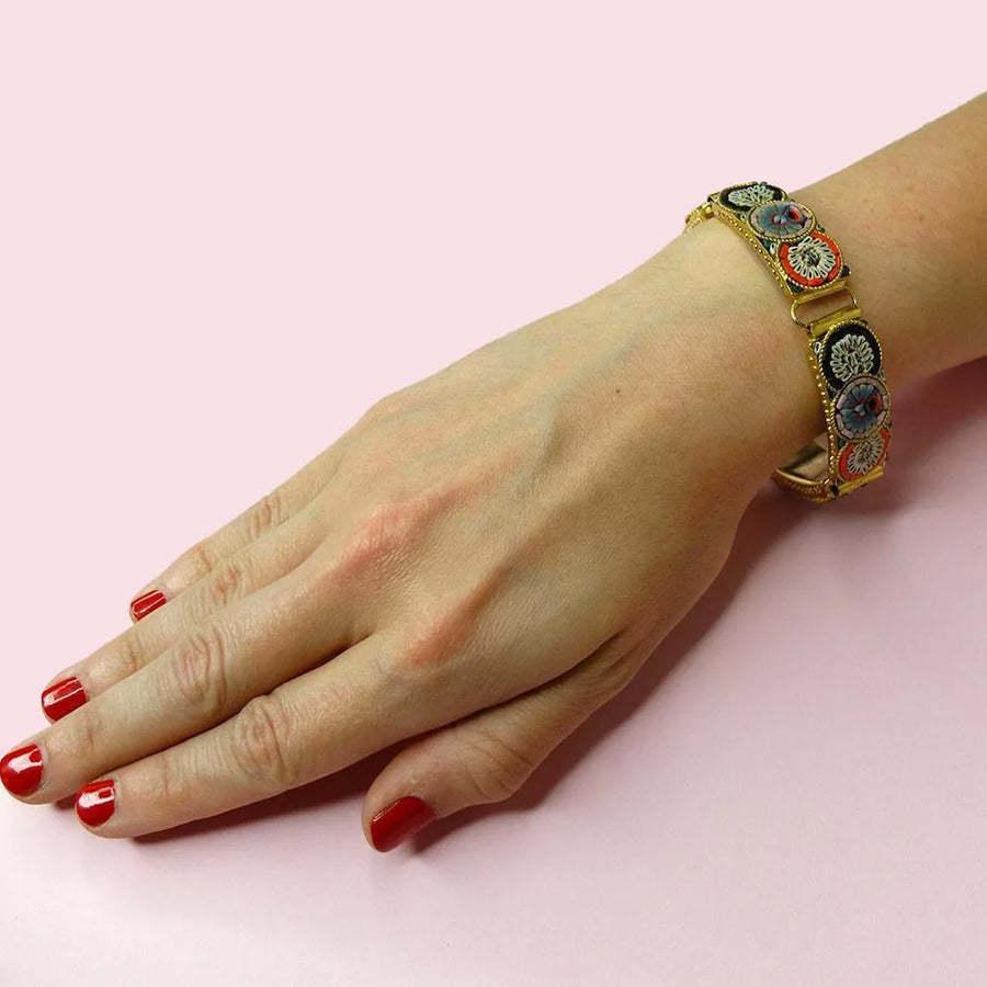 Vintage 1960's Micro Mosaic Bracelet - Mayveda Jewelry