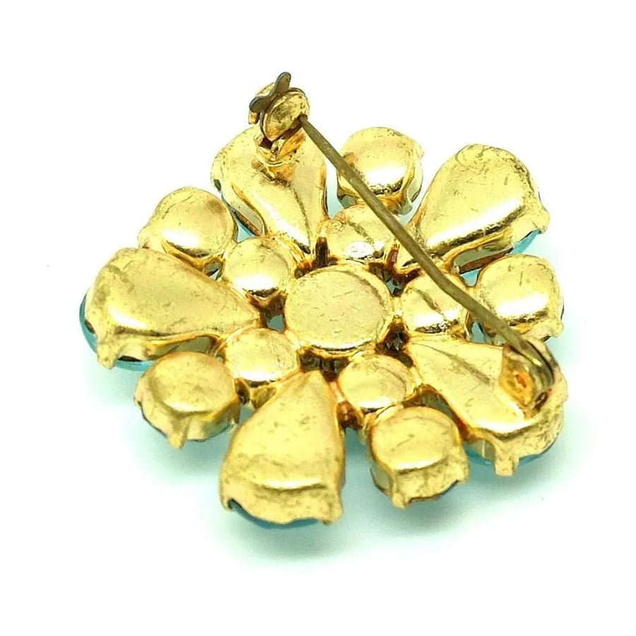 Vintage 1950s Blue Flower Brooch - Mayveda Jewelry