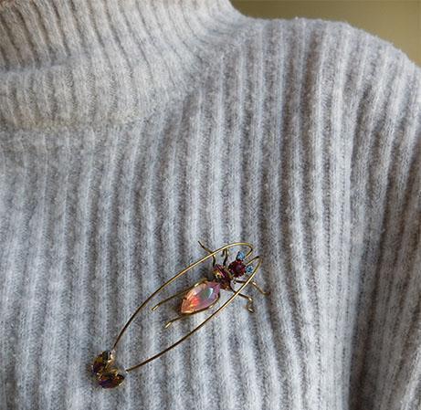 Vintage 1950s Large Czech Insect Brooch