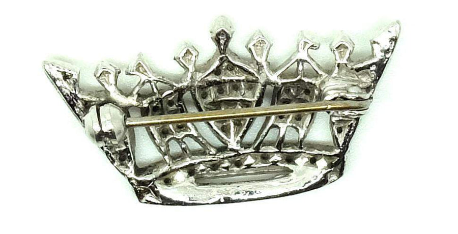 Vintage 1950s Marcasite Crown brooch