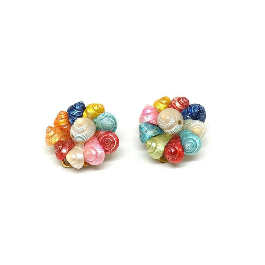 Vintage 1950's Coloured Shell Earrings