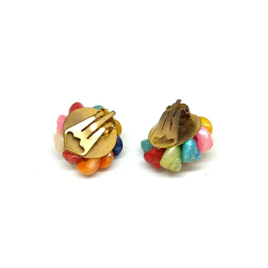 Vintage 1950's Coloured Shell Earrings
