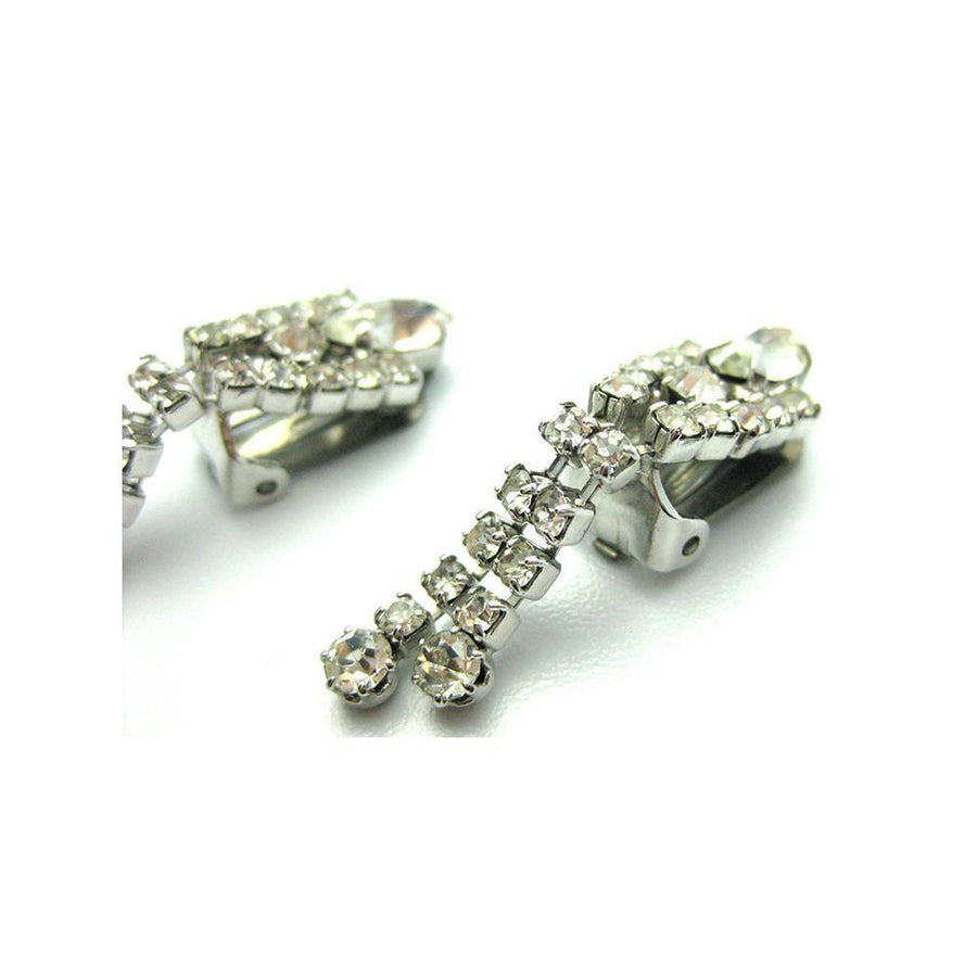 Vintage 1950's Diamante Double Drop Earrings