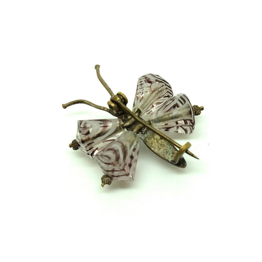 Vintage 1950's Moth Glass Brooch