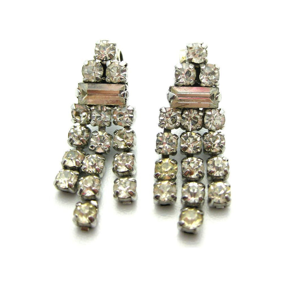Vintage 1950's Triple Diamante Earrings