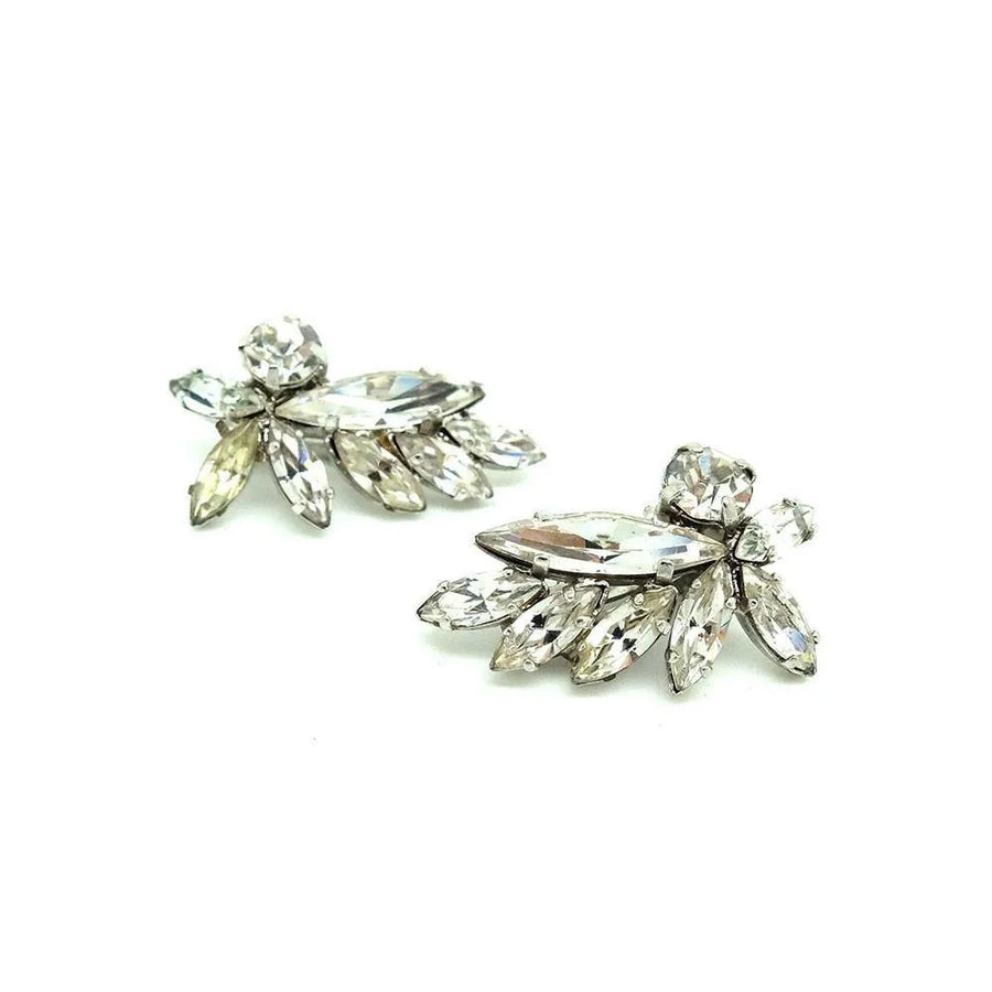 Vintage 1950s Diamante Clip on Earrings - Mayveda Jewelry