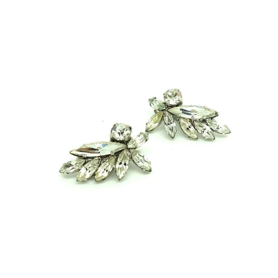 Vintage 1950s Diamante Clip on Earrings - Mayveda Jewelry
