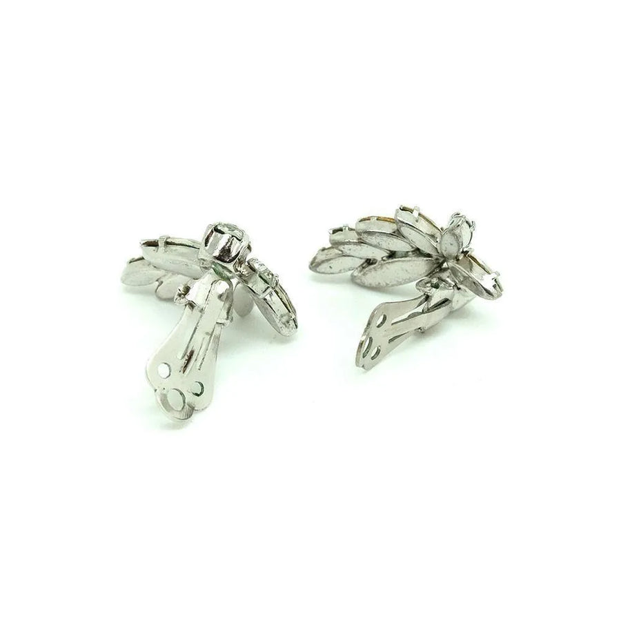Vintage 1950s Diamante Clip on Earrings - Mayveda Jewelry