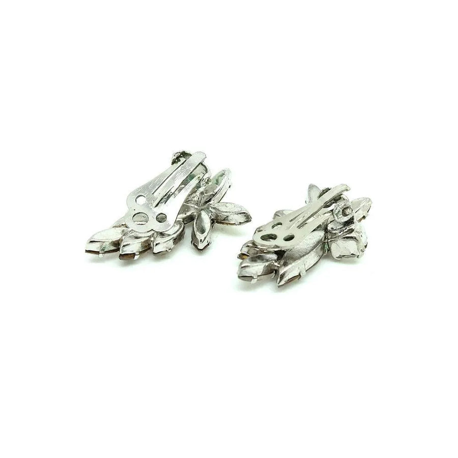 Vintage 1950s Diamante Clip on Earrings - Mayveda Jewelry
