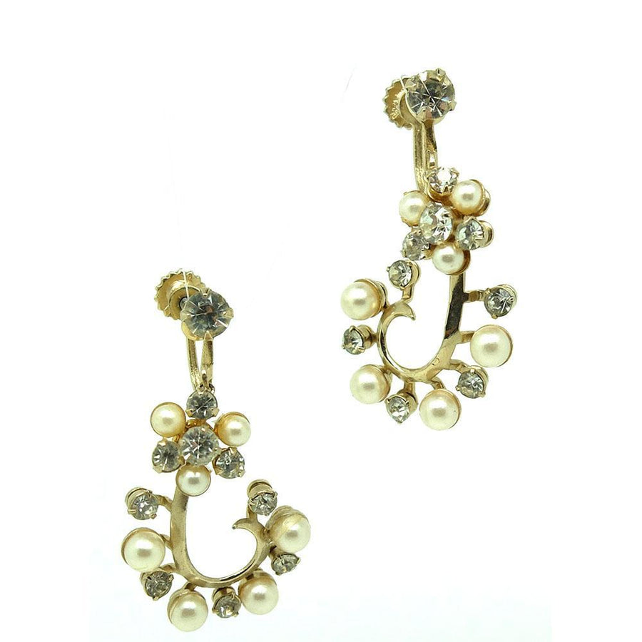 Vintage 1950s Drop Diamante Earrings